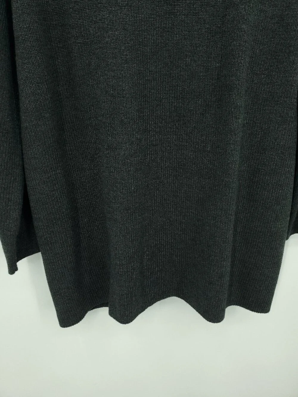 Lululemon Merino Wool-Blend Ribbed Long Wrap Sweater Sz 6 Heathered Black